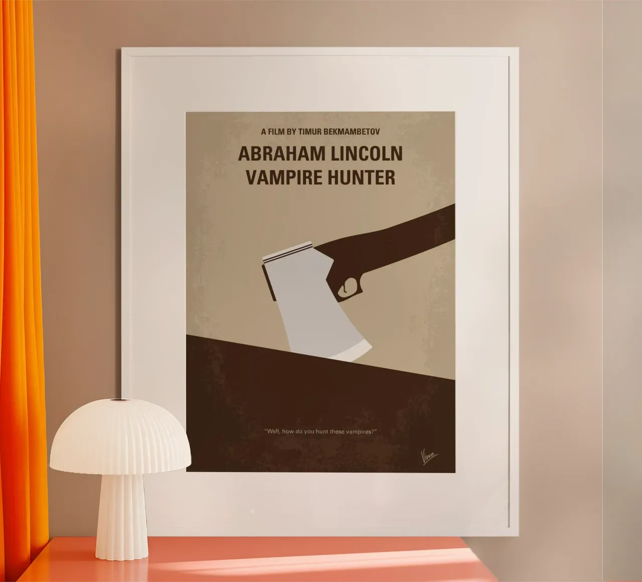 No1009 My Abraham Lincoln Vampire Hunter minimal movie poste poster con telaio in legno da Chungkong