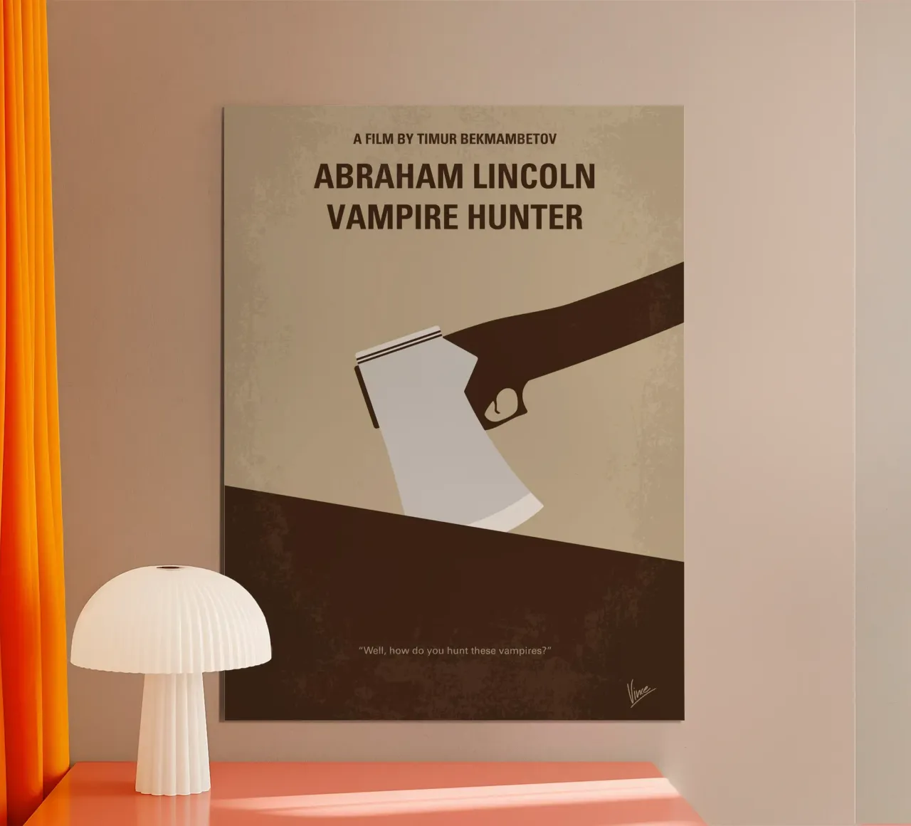 No1009 My Abraham Lincoln Vampire Hunter minimal movie poste poster con telaio in legno da Chungkong