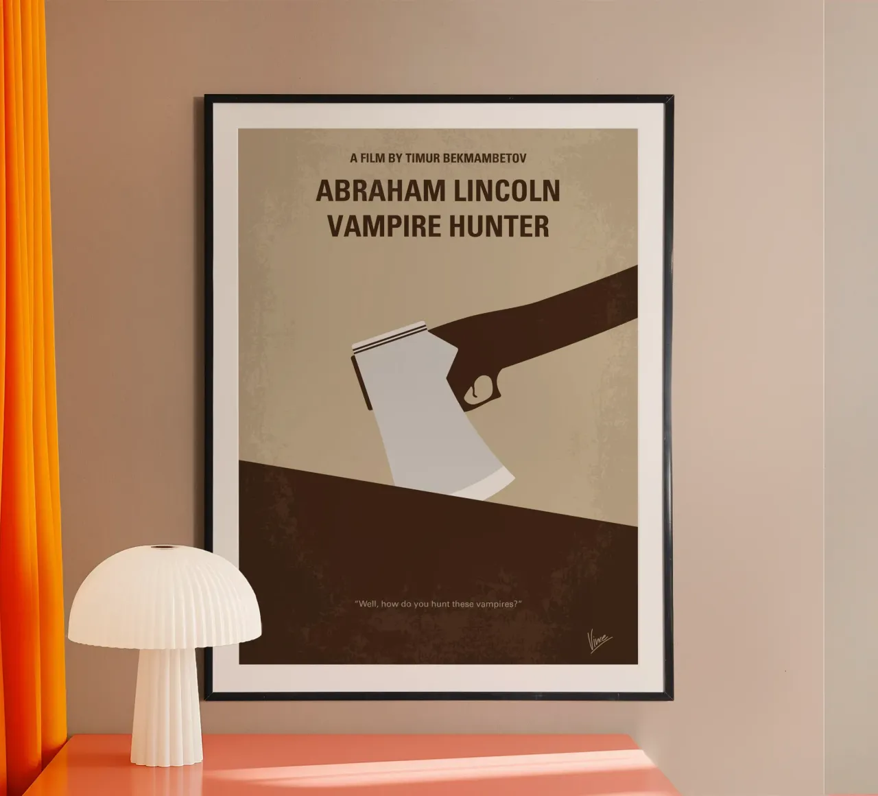 No1009 My Abraham Lincoln Vampire Hunter minimal movie poste poster con telaio in legno da Chungkong