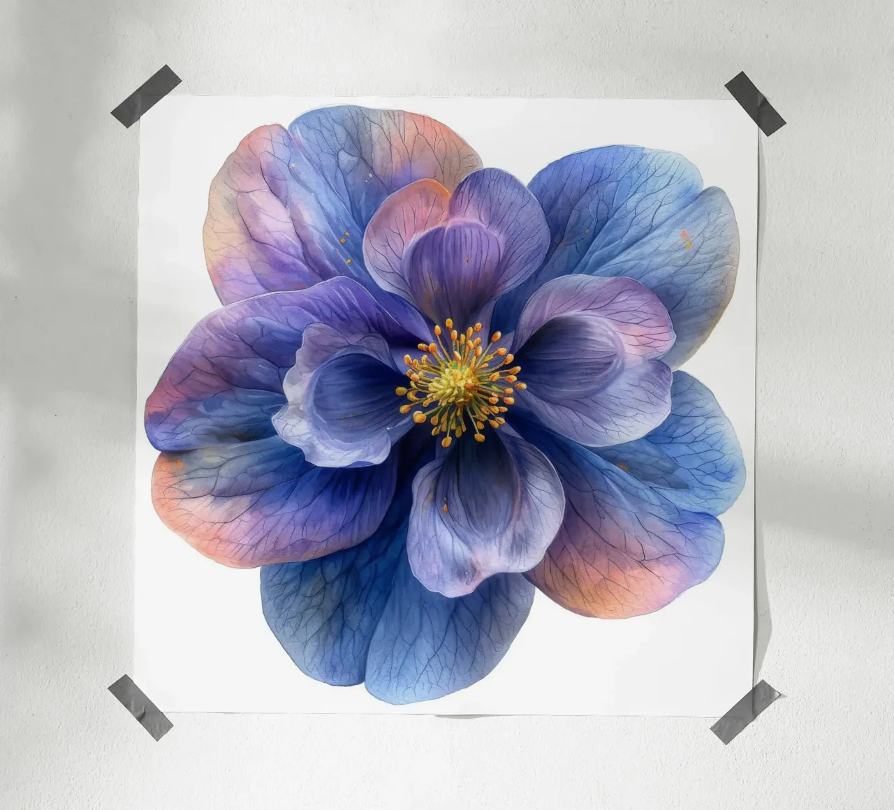 Fiore di aquilegia 4 poster con telaio in alluminio da Bold Blooms