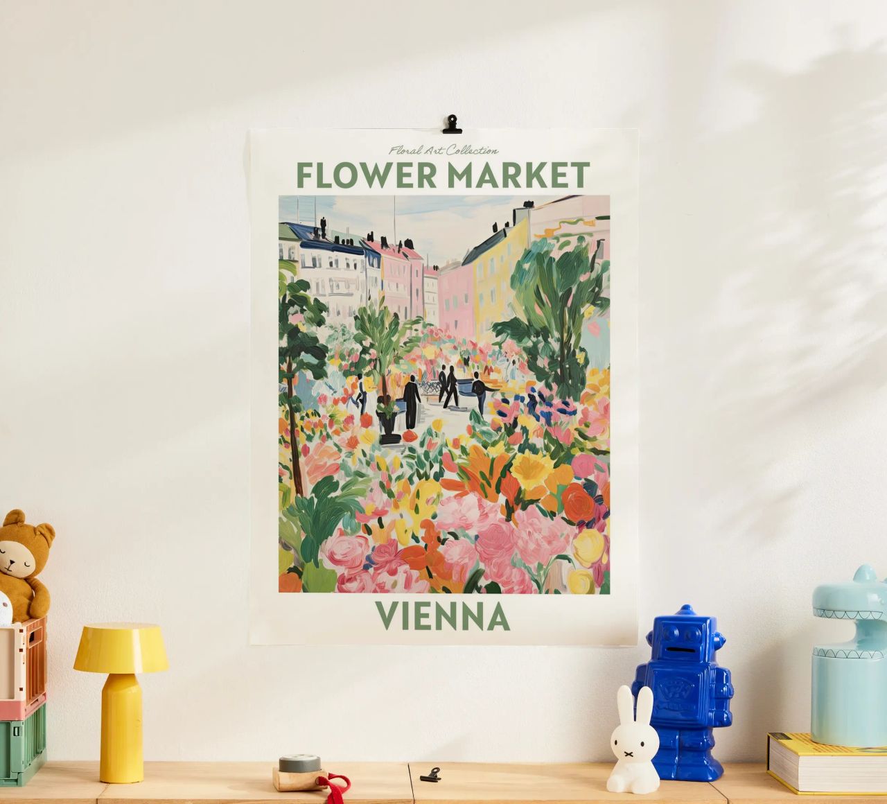 Blumenmarkt, Wien, Österreich, Reisebotanik Poster von Peaches Art Prints
