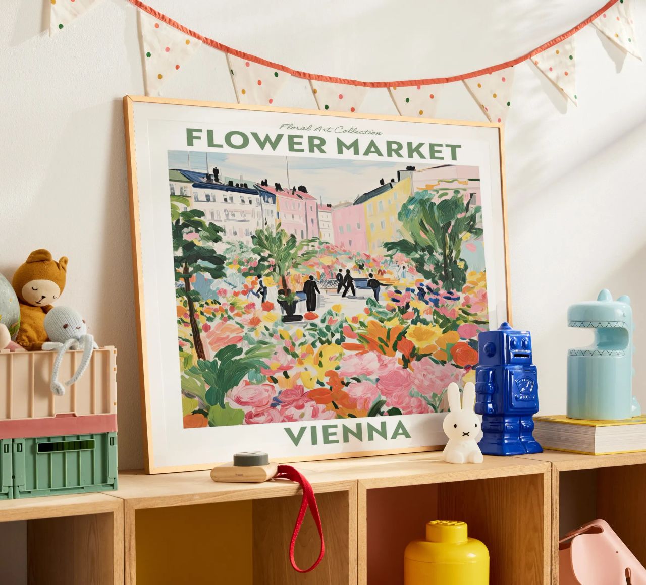 Blumenmarkt, Wien, Österreich, Reisebotanik Poster von Peaches Art Prints