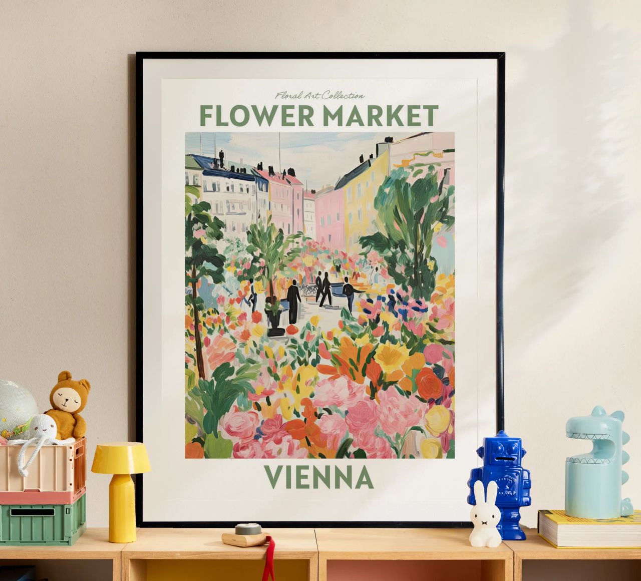 Blumenmarkt, Wien, Österreich, Reisebotanik Poster von Peaches Art Prints