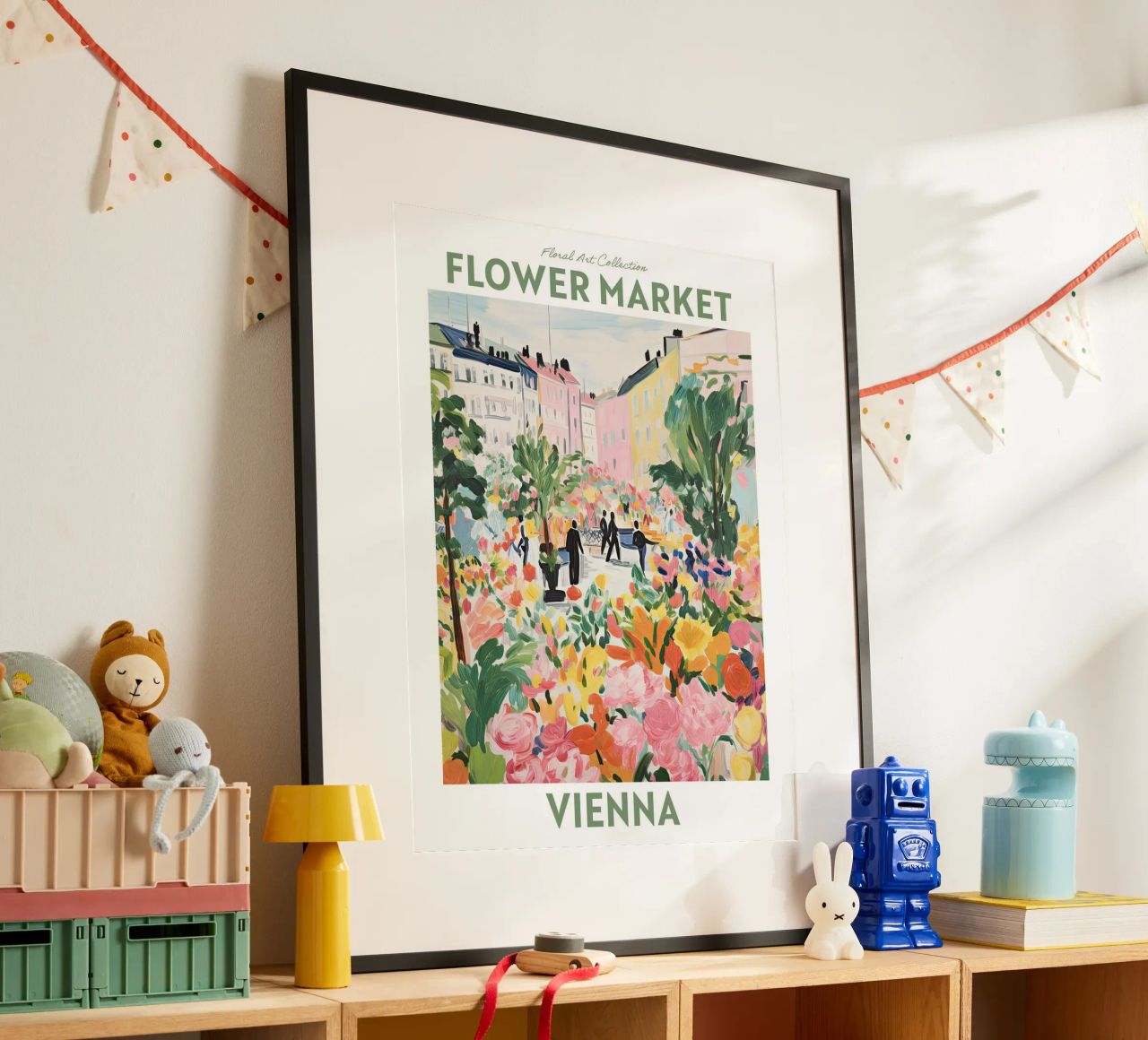 Blumenmarkt, Wien, Österreich, Reisebotanik Poster von Peaches Art Prints
