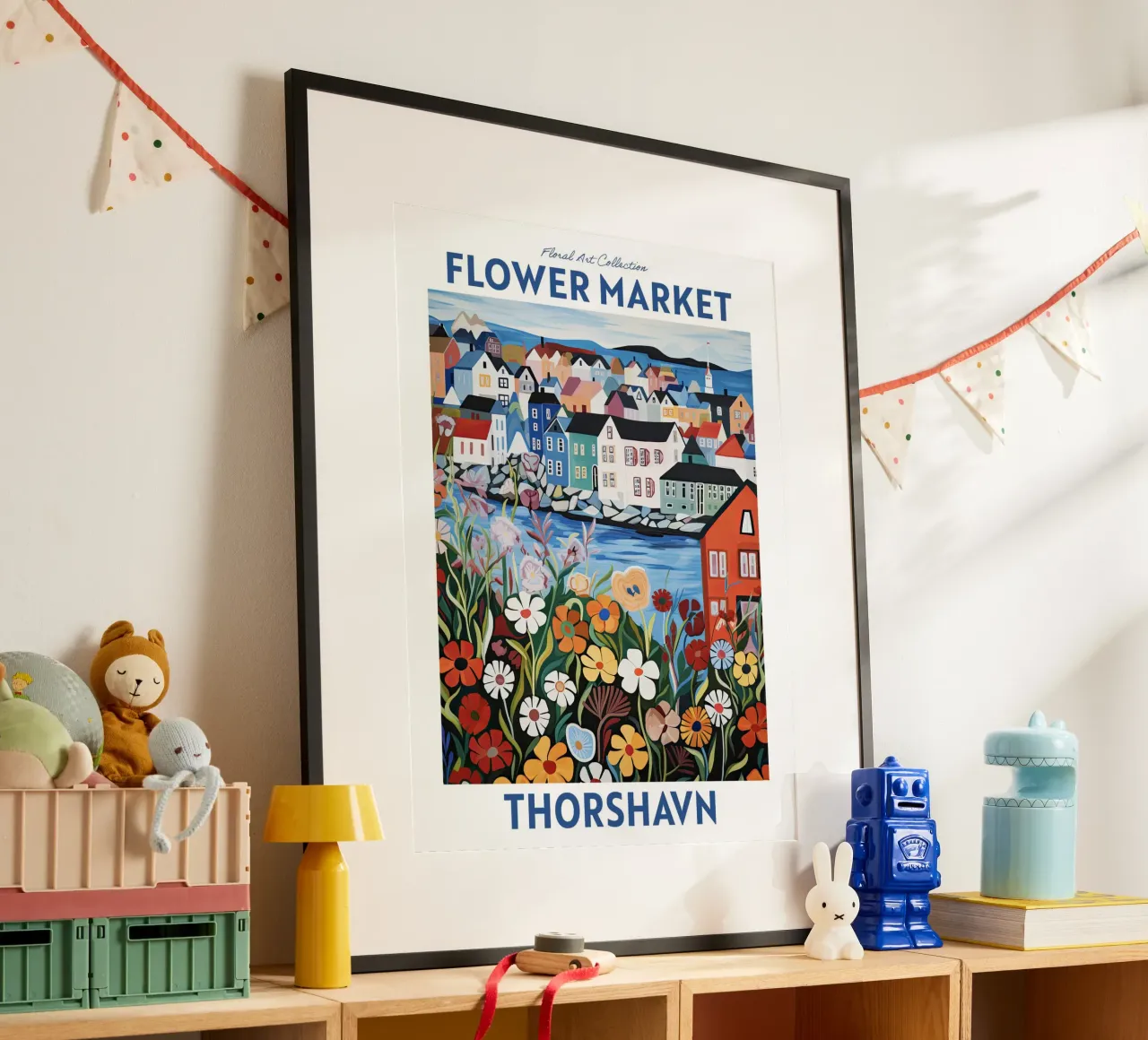 Mercato dei fiori, Tórshavn, Isole Faroe, Viaggio botanico carta hahnemühle da Peaches Art Prints