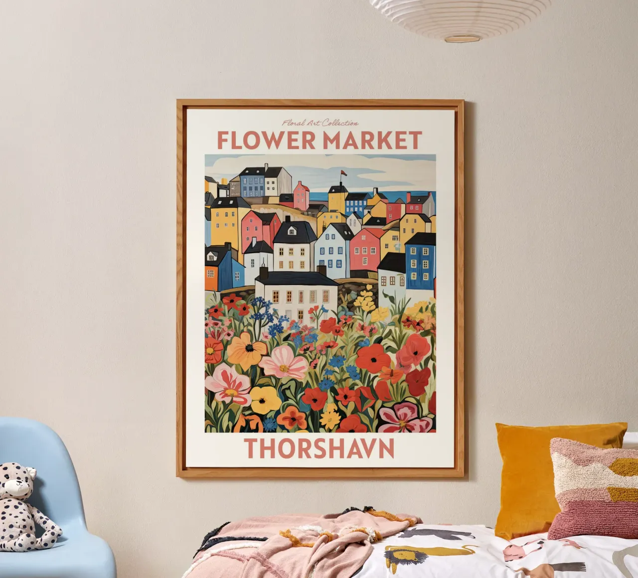 Mercato dei fiori, Torshavn, Isole Faroe, Viaggio Botanico alluminio dibond da Peaches Art Prints