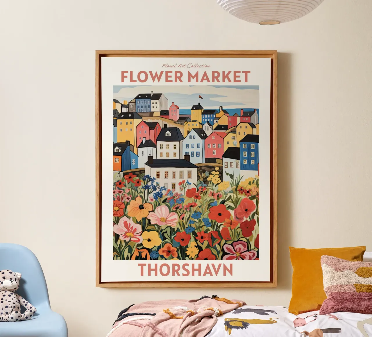 Mercato dei fiori, Torshavn, Isole Faroe, Viaggio Botanico tela con Cornice a cassetta da Peaches Art Prints