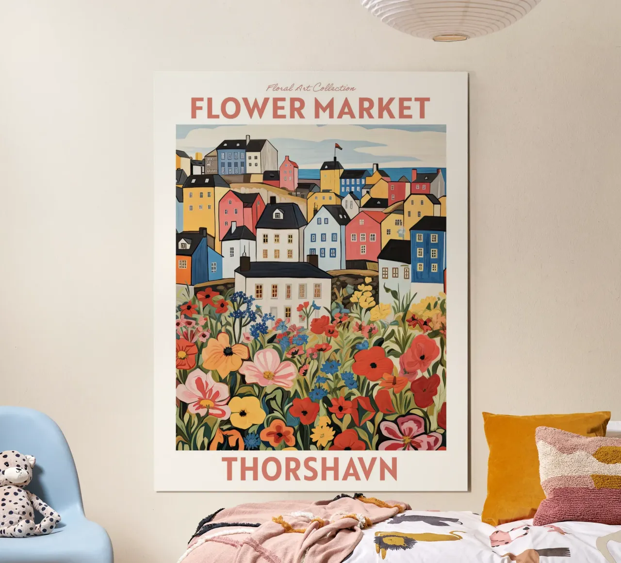 Mercato dei fiori, Torshavn, Isole Faroe, Viaggio Botanico poster da Peaches Art Prints