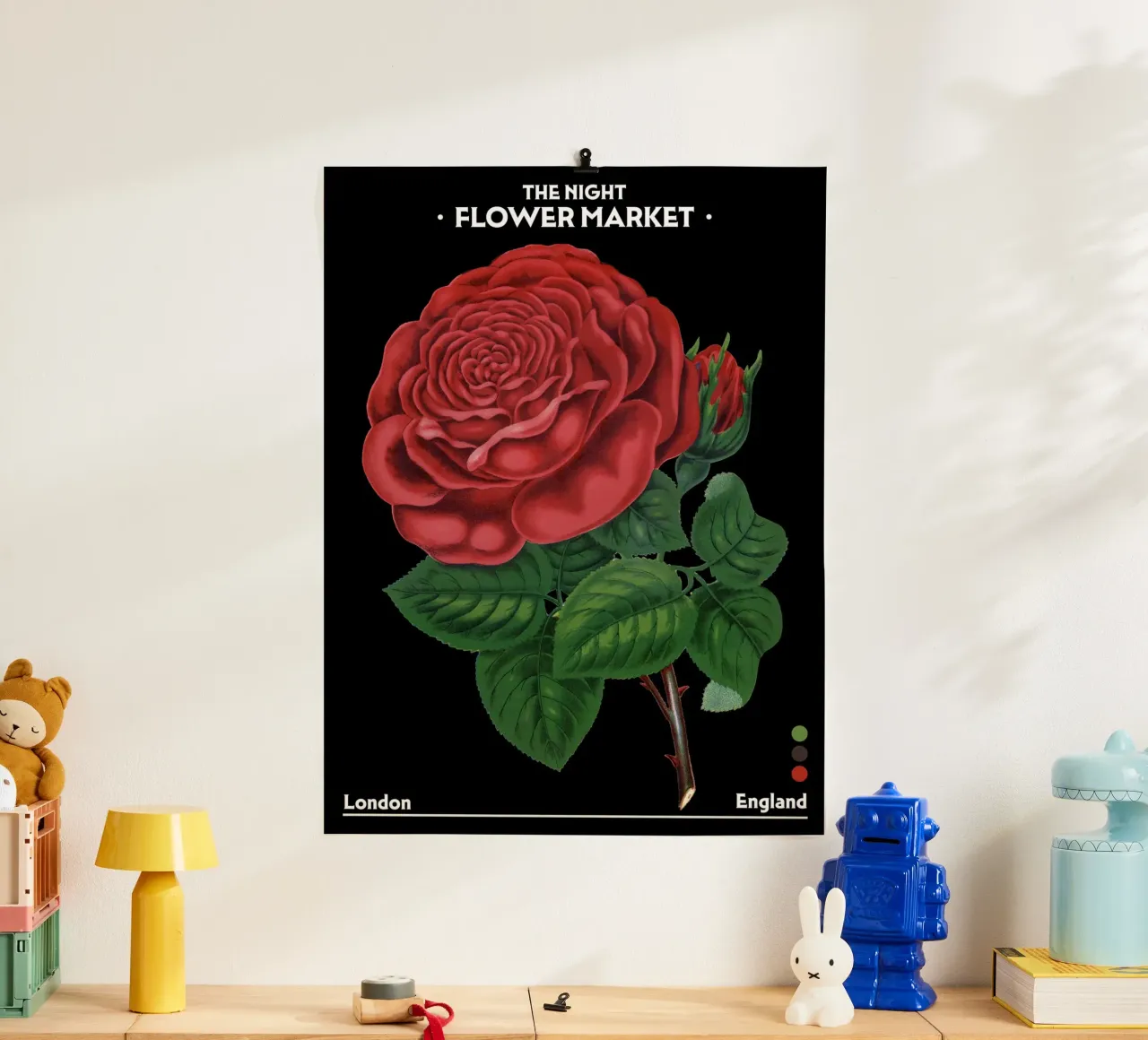 Mercato notturno dei fiori - Vintage Botanical, Londra, Inghilterra poster da Peaches Art Prints