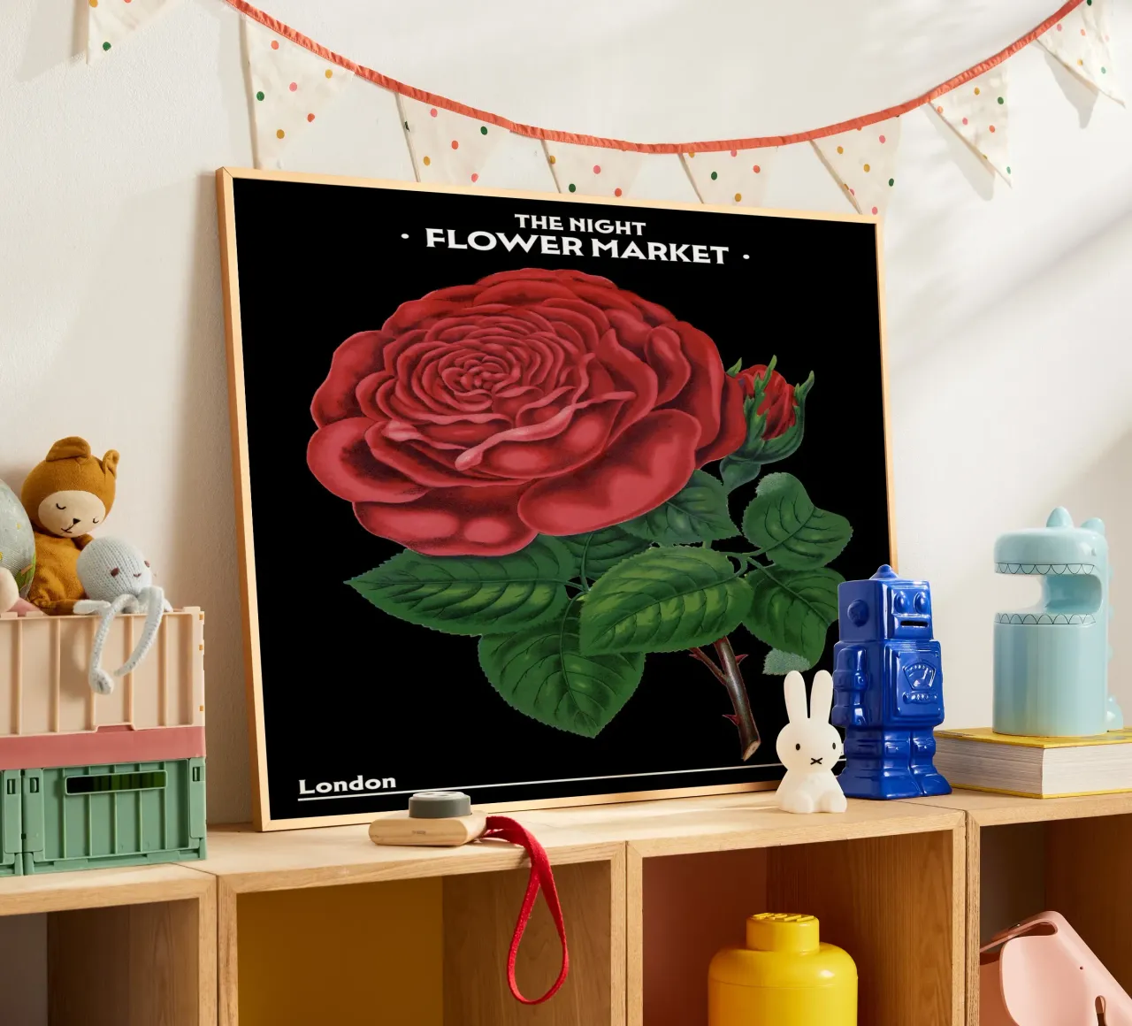 Mercato notturno dei fiori - Vintage Botanical, Londra, Inghilterra poster da Peaches Art Prints