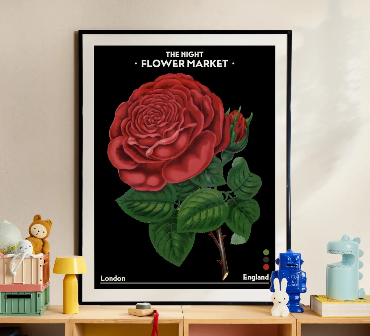 Mercato notturno dei fiori - Vintage Botanical, Londra, Inghilterra poster da Peaches Art Prints