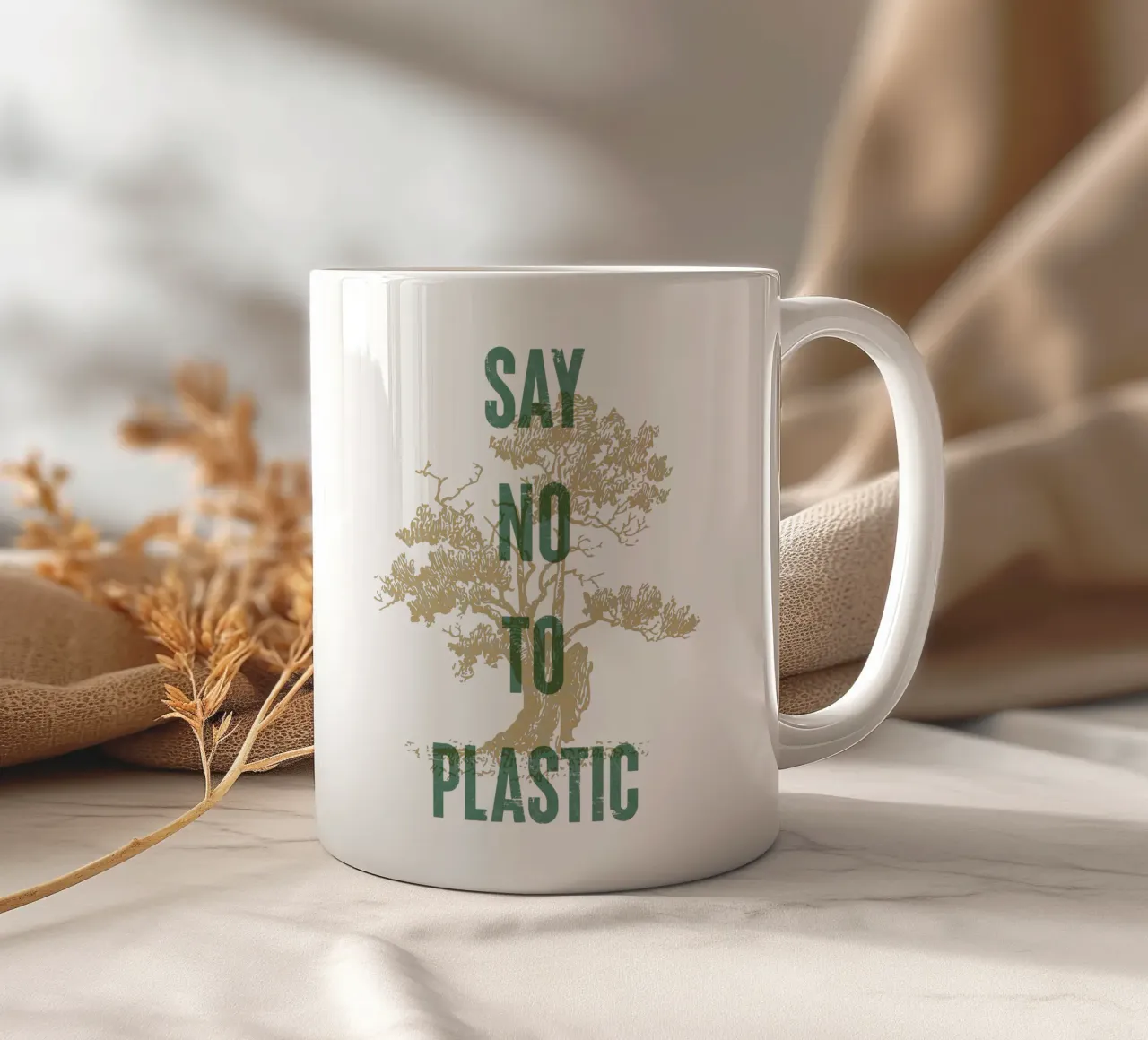 Dite no alla plastica tazza in ceramica da Vintagrafica