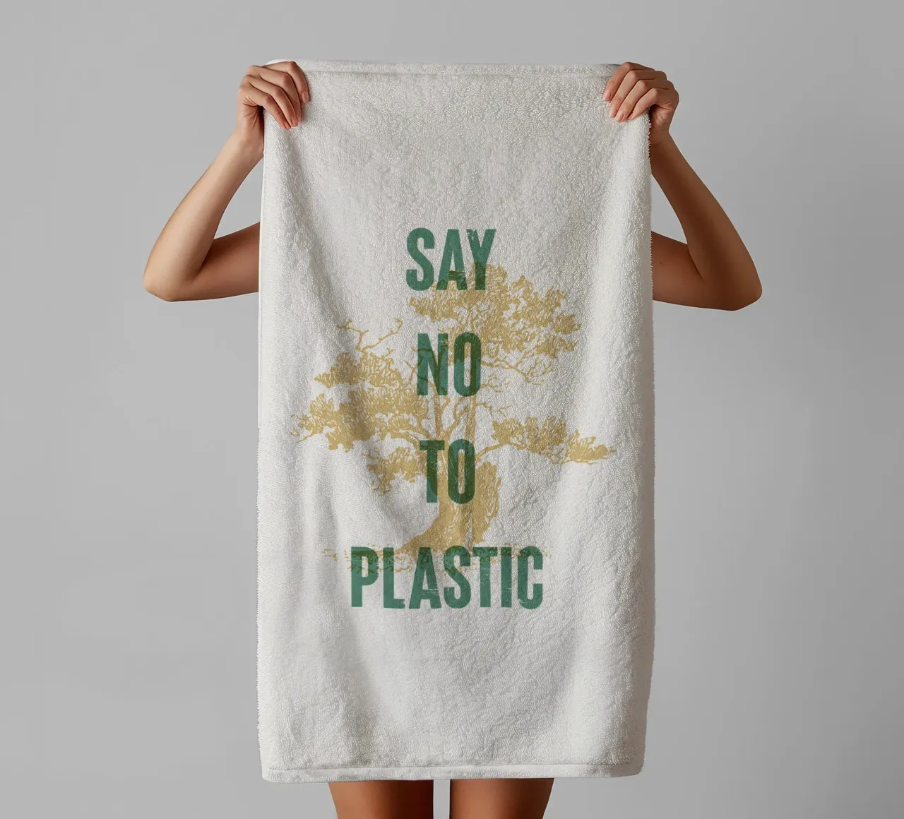 Dite no alla plastica asciugamano da bagno da Vintagrafica