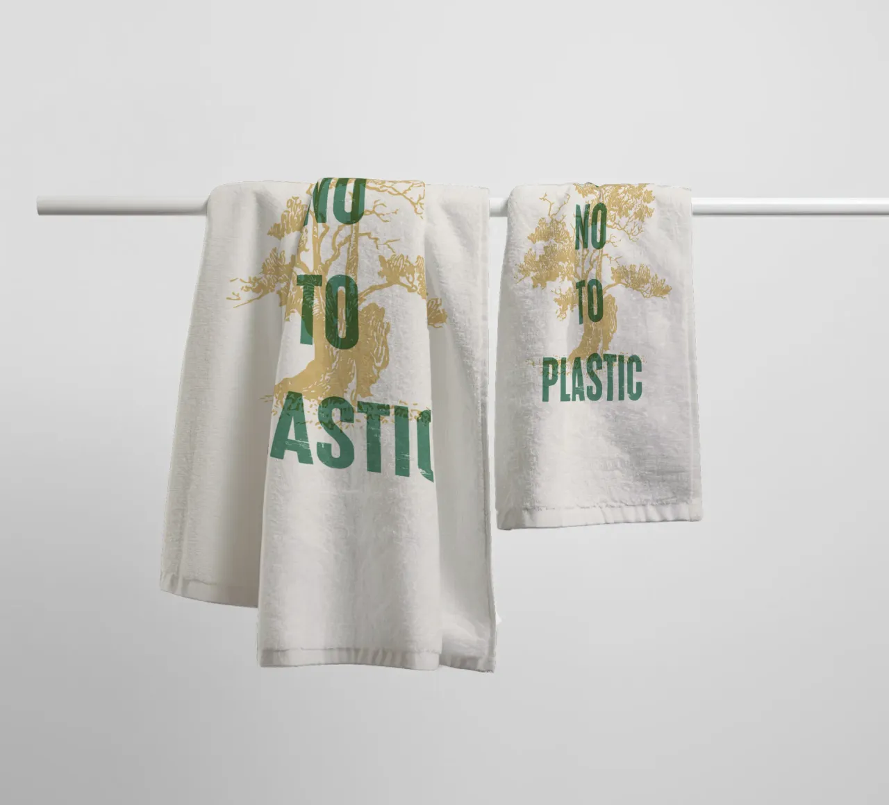 Dite no alla plastica asciugamano da bagno da Vintagrafica