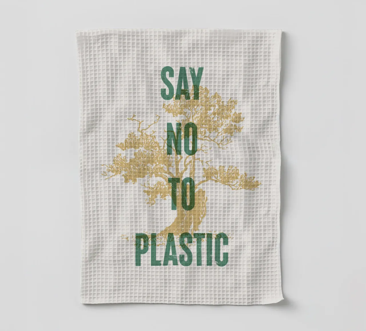 Dite no alla plastica canovaccio da cucina da Vintagrafica