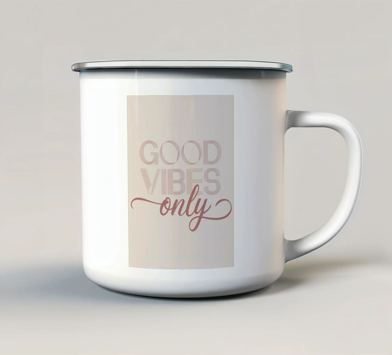 SOLO BUONE VIBRAZIONI tazza in smalto da logic