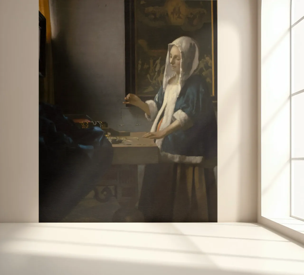 Johannes Vermeer - Woman Holding a Balance photo wallpaper by William Store