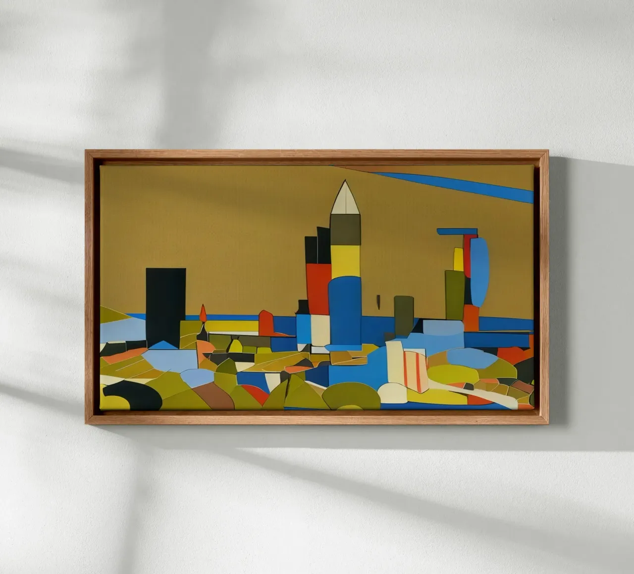 Skyline Francoforte sul Meno _2 tela con Cornice a cassetta da Abstract Art by LK