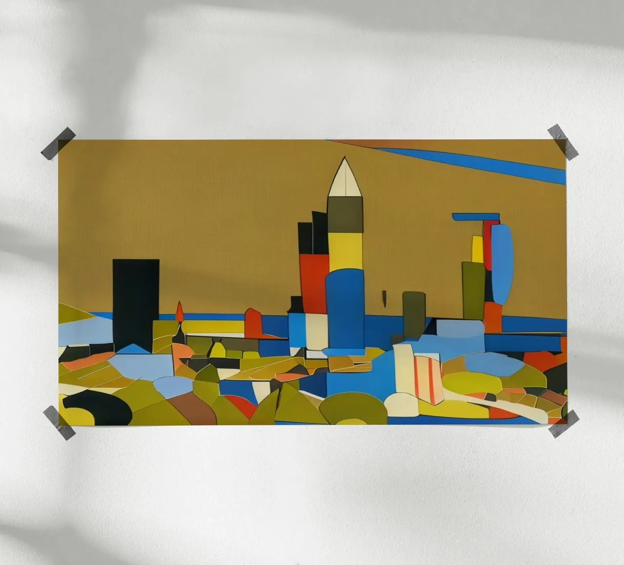 Skyline Francoforte sul Meno _2 carta hahnemühle da Abstract Art by LK