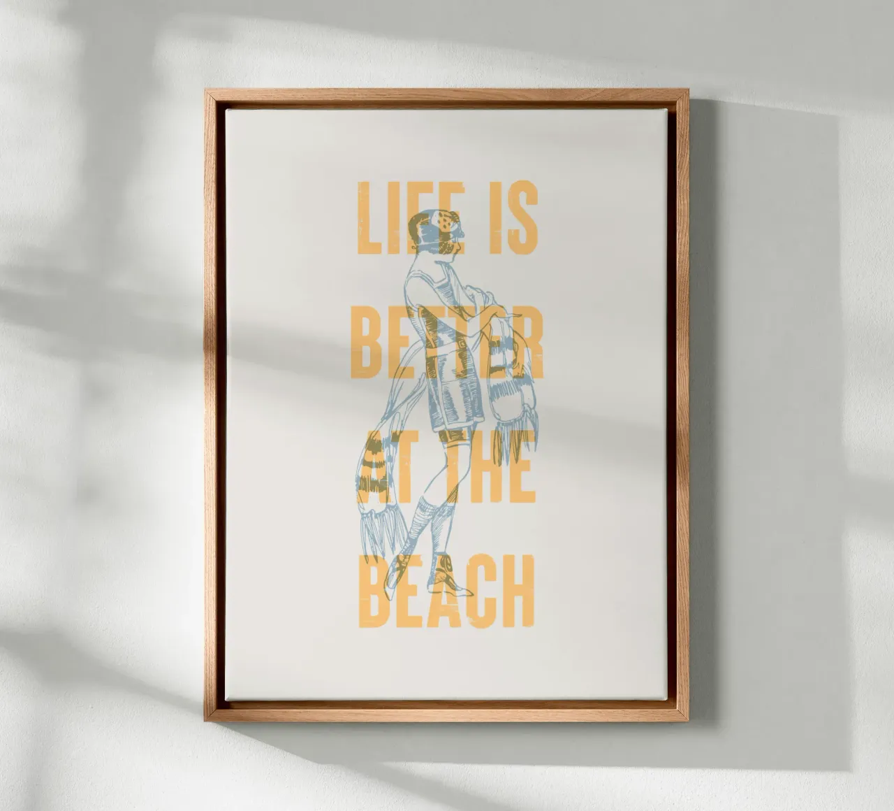 La vie est plus belle à la plage toile de Vintagrafica