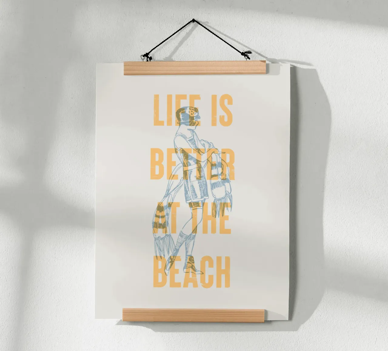 La vita è migliore in spiaggia carta hahnemühle da Vintagrafica