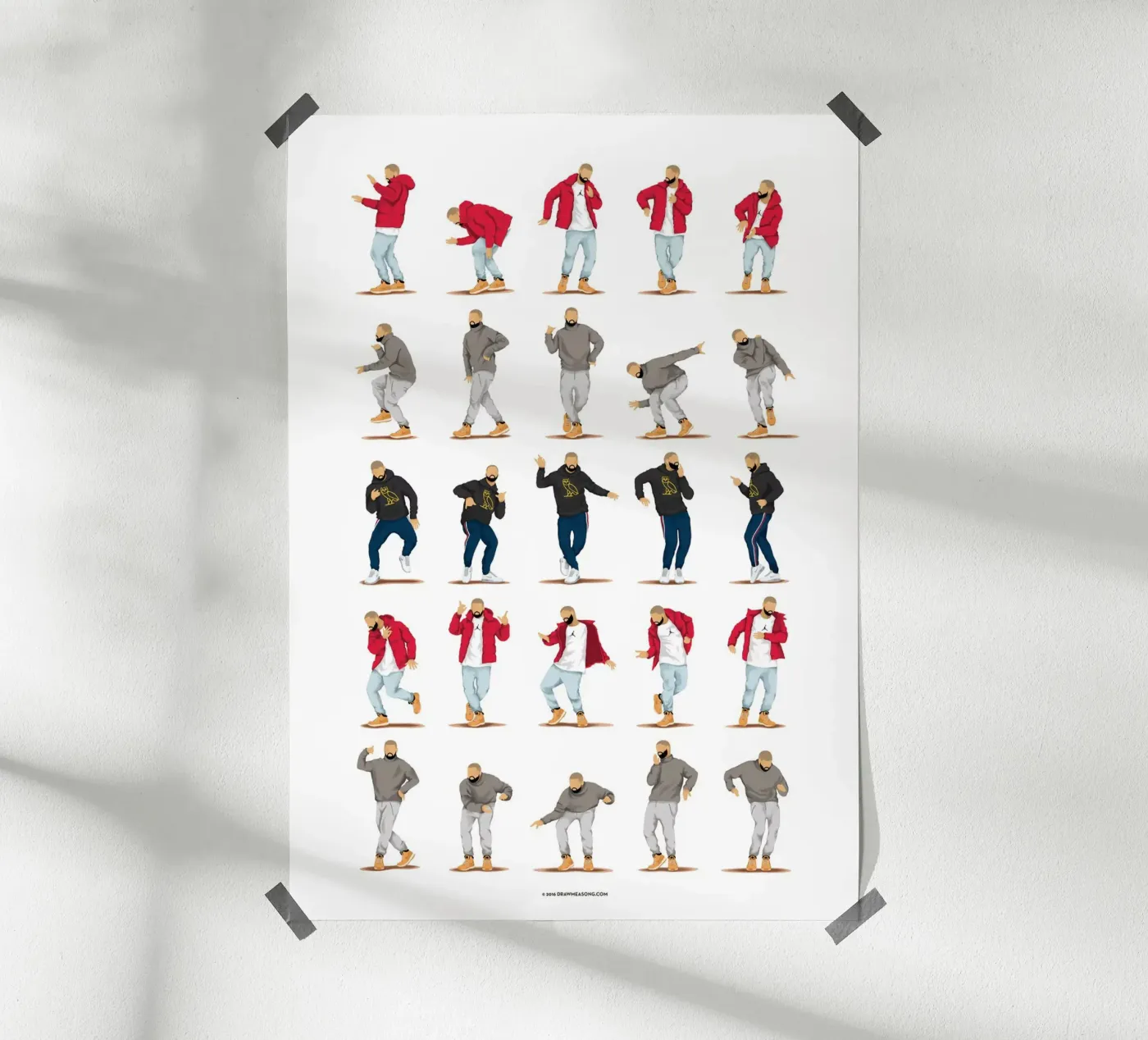Hotline Bling poster avec cadre en aluminium de Nour Tohme