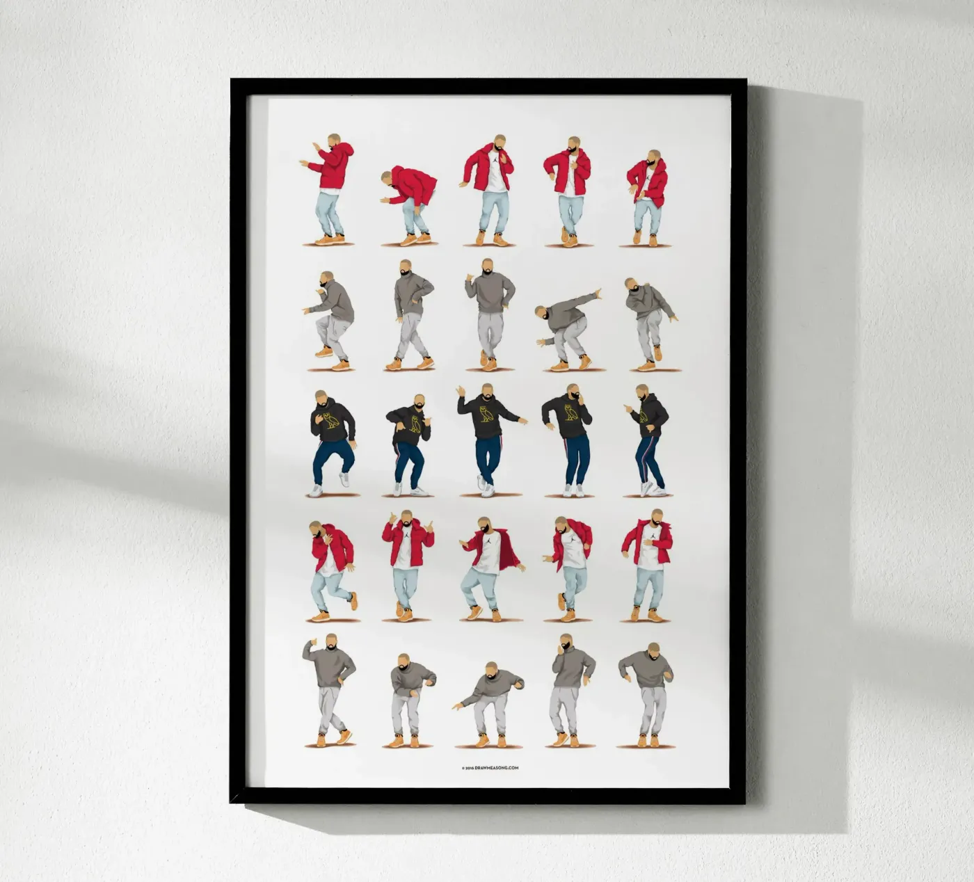 Hotline Bling poster avec cadre en aluminium de Nour Tohme