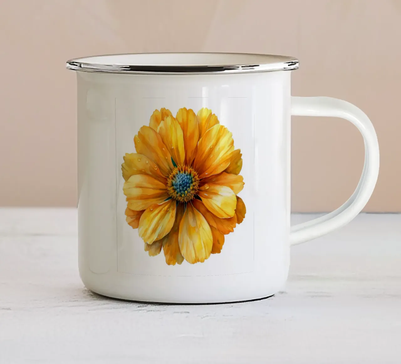 Fiore di coreopsis 4 tazza in smalto da Bold Blooms