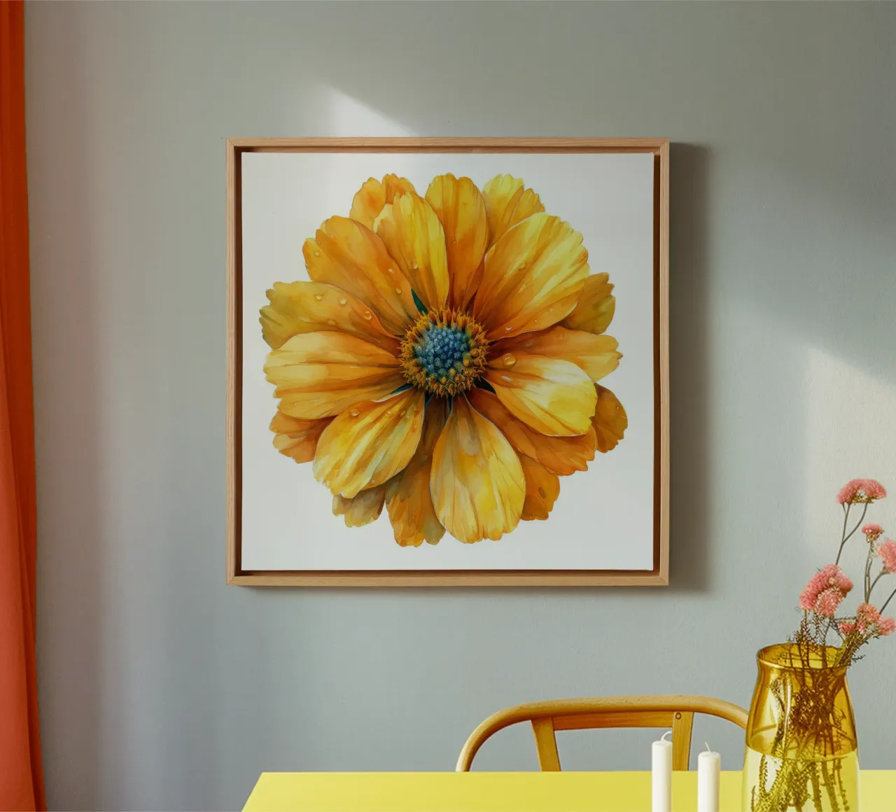 Fiore di coreopsis 4 tela con Cornice a cassetta da Bold Blooms