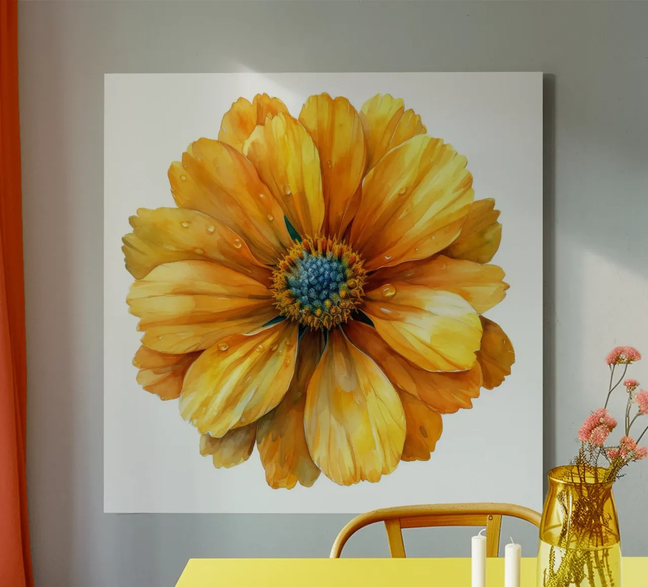 Fiore di coreopsis 4 tela con Cornice a cassetta da Bold Blooms