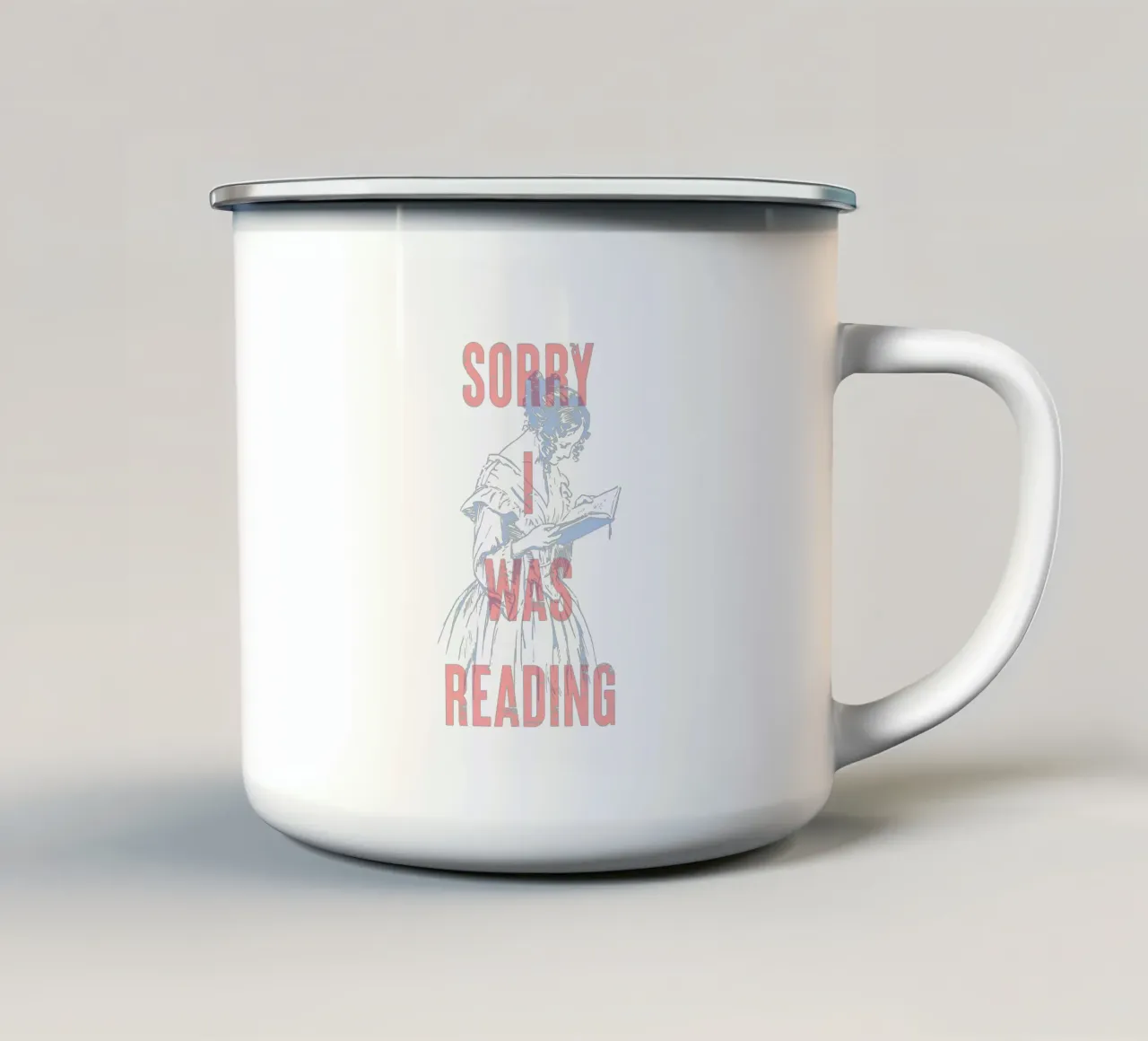 Scusate, stavo leggendo tazza in smalto da Vintagrafica