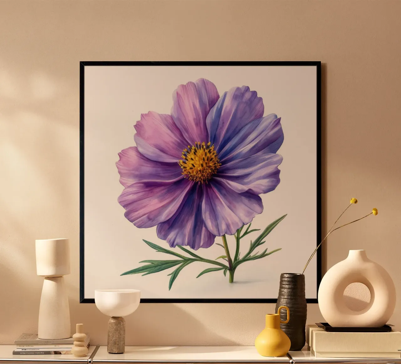 Fiore di Cosmo 2 poster con telaio in legno da Bold Blooms