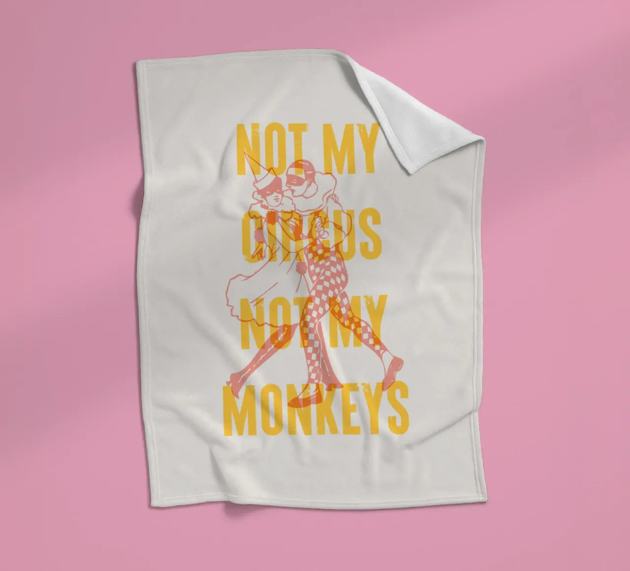 Not my circus, not my monkeys fleece blanket by Vintagrafica