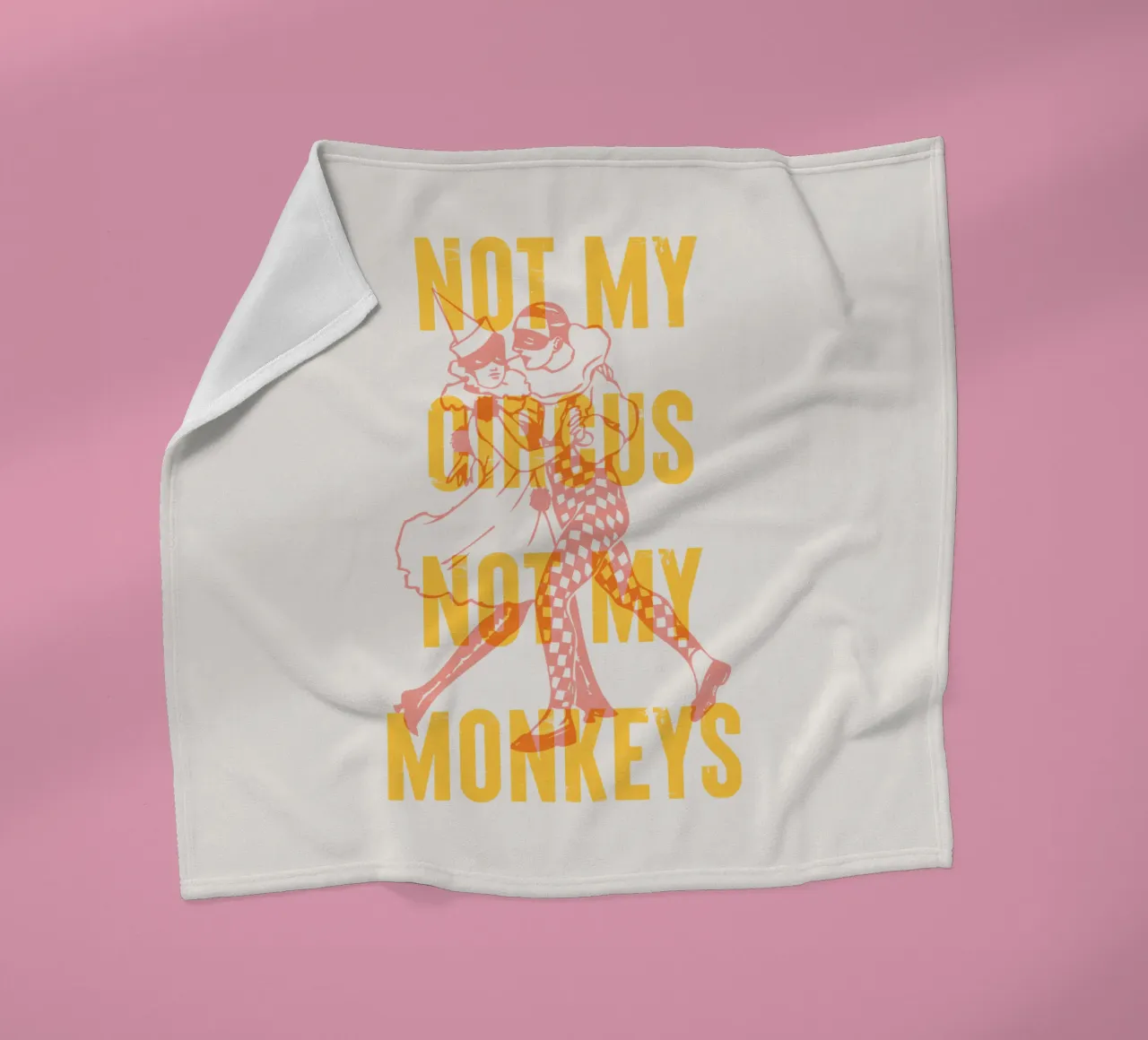 Not my circus, not my monkeys fleece blanket by Vintagrafica