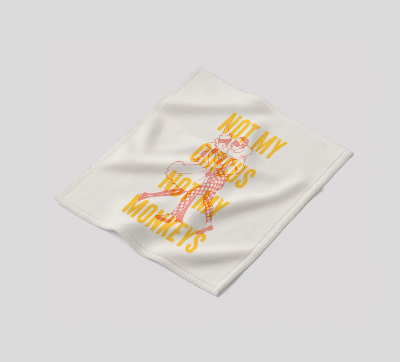 Not my circus, not my monkeys fleece blanket by Vintagrafica