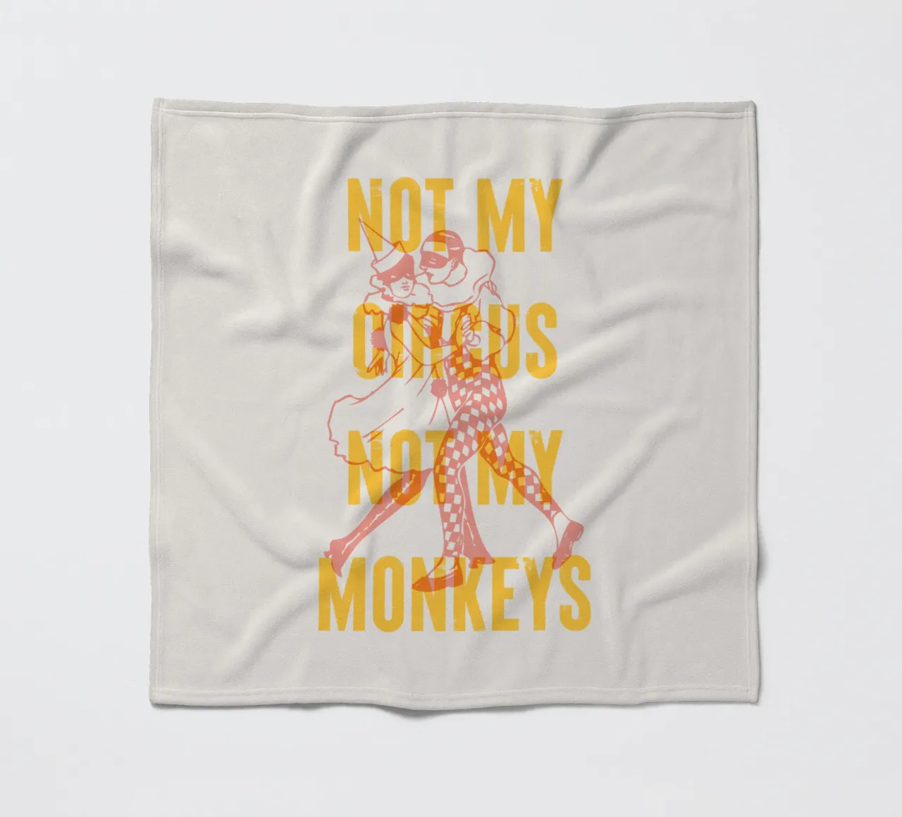 Not my circus, not my monkeys fleece blanket by Vintagrafica