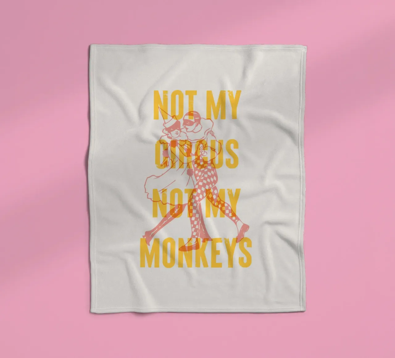 Not my circus, not my monkeys fleece blanket by Vintagrafica
