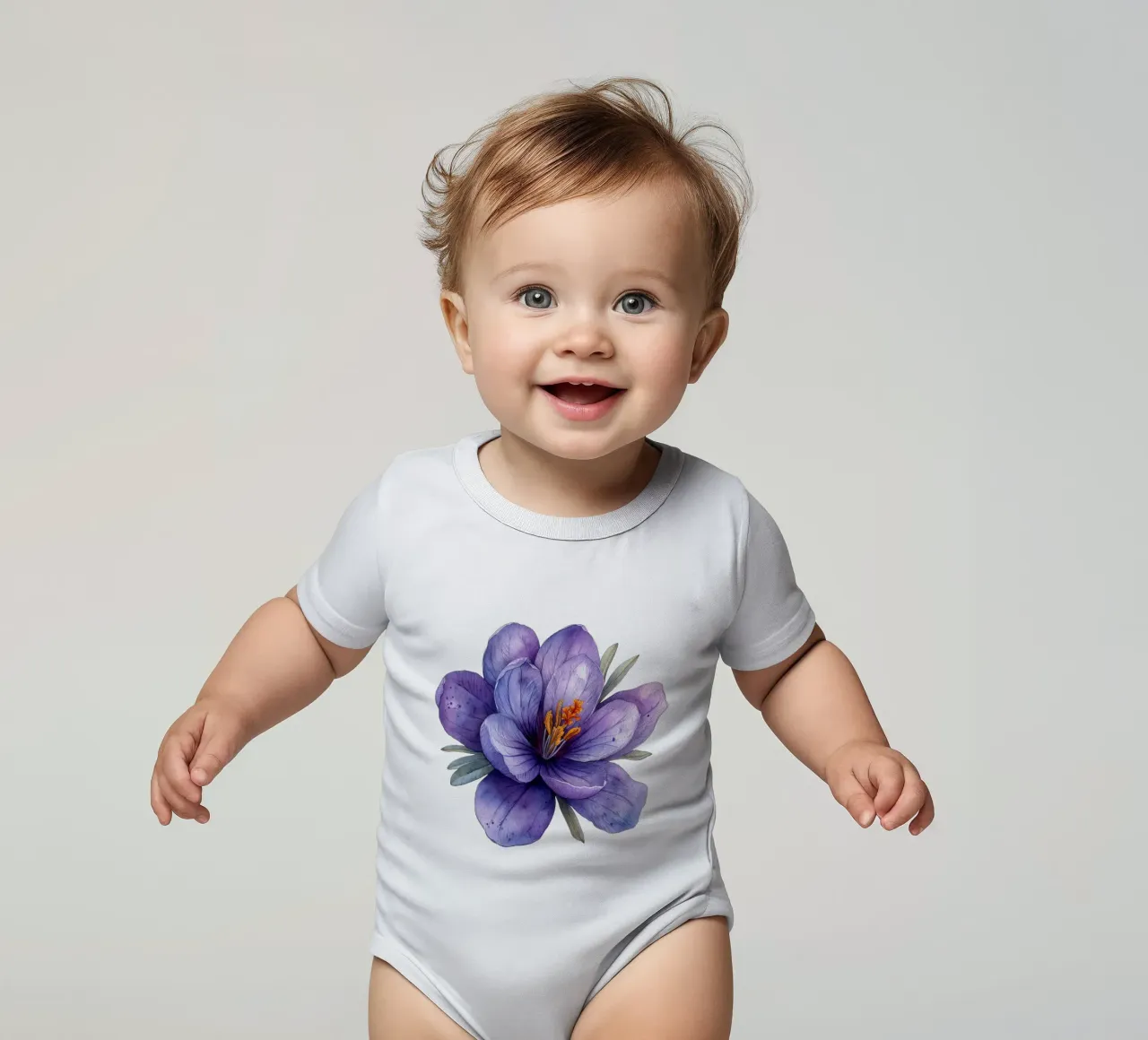 Fiore di croco 2 body neonato maniche corte da Bold Blooms