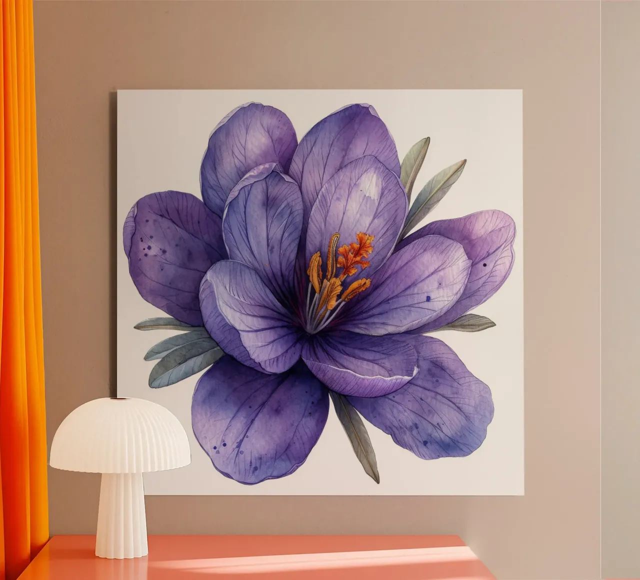 Fiore di croco 2 alluminio dibond da Bold Blooms