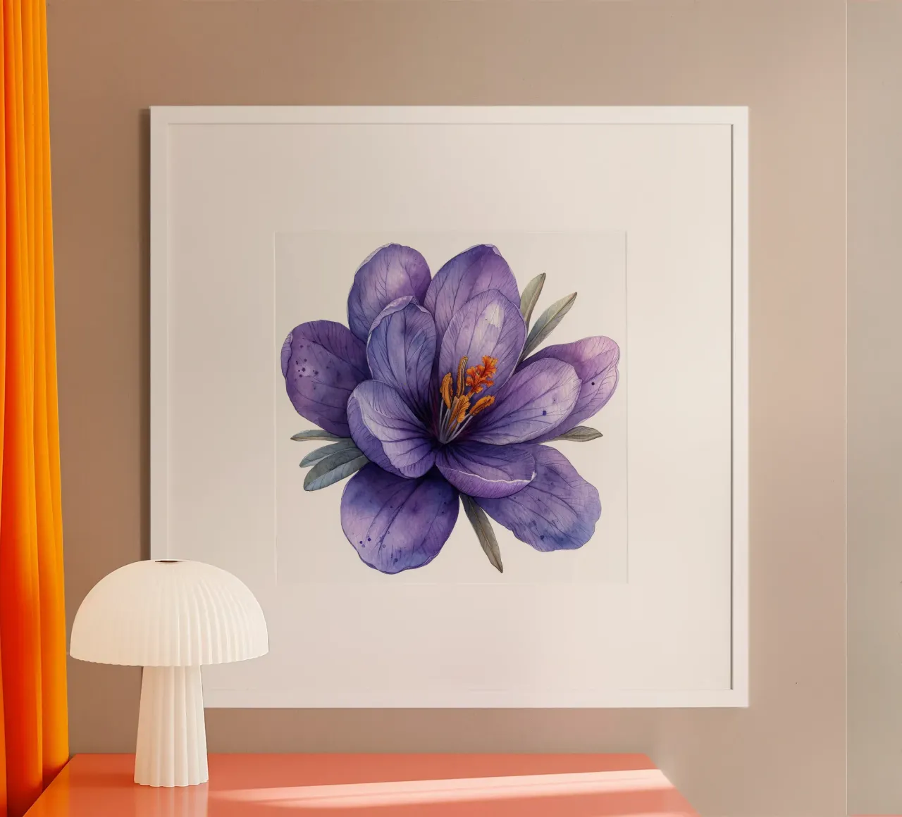 Fiore di croco 2 poster con telaio in legno da Bold Blooms