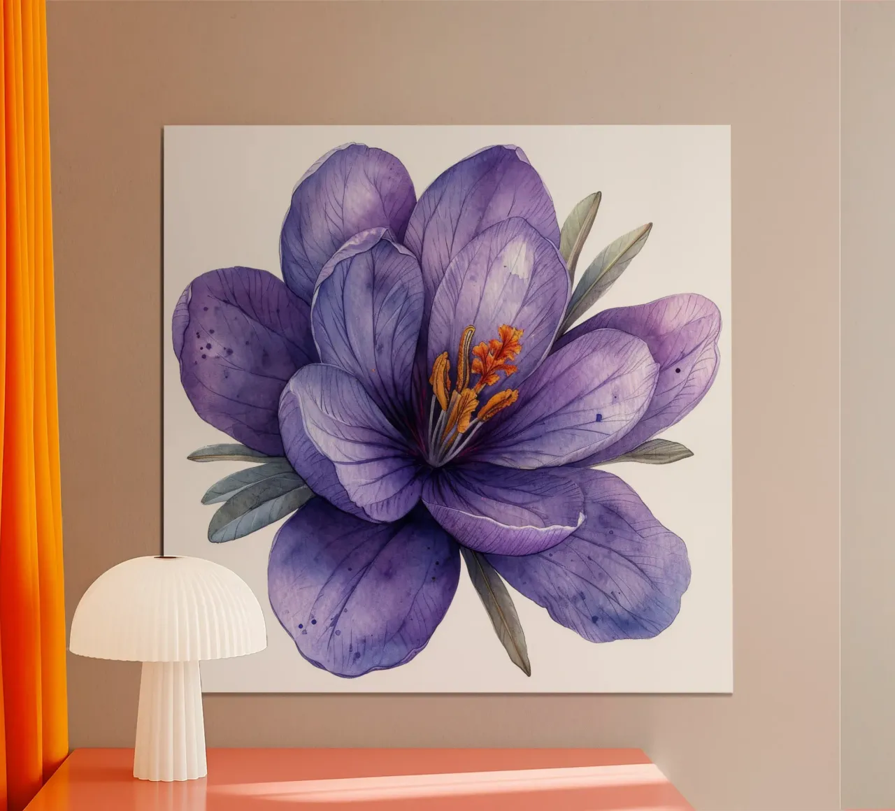 Fiore di croco 2 poster con telaio in legno da Bold Blooms