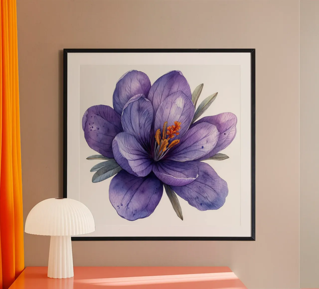 Fiore di croco 2 poster con telaio in legno da Bold Blooms