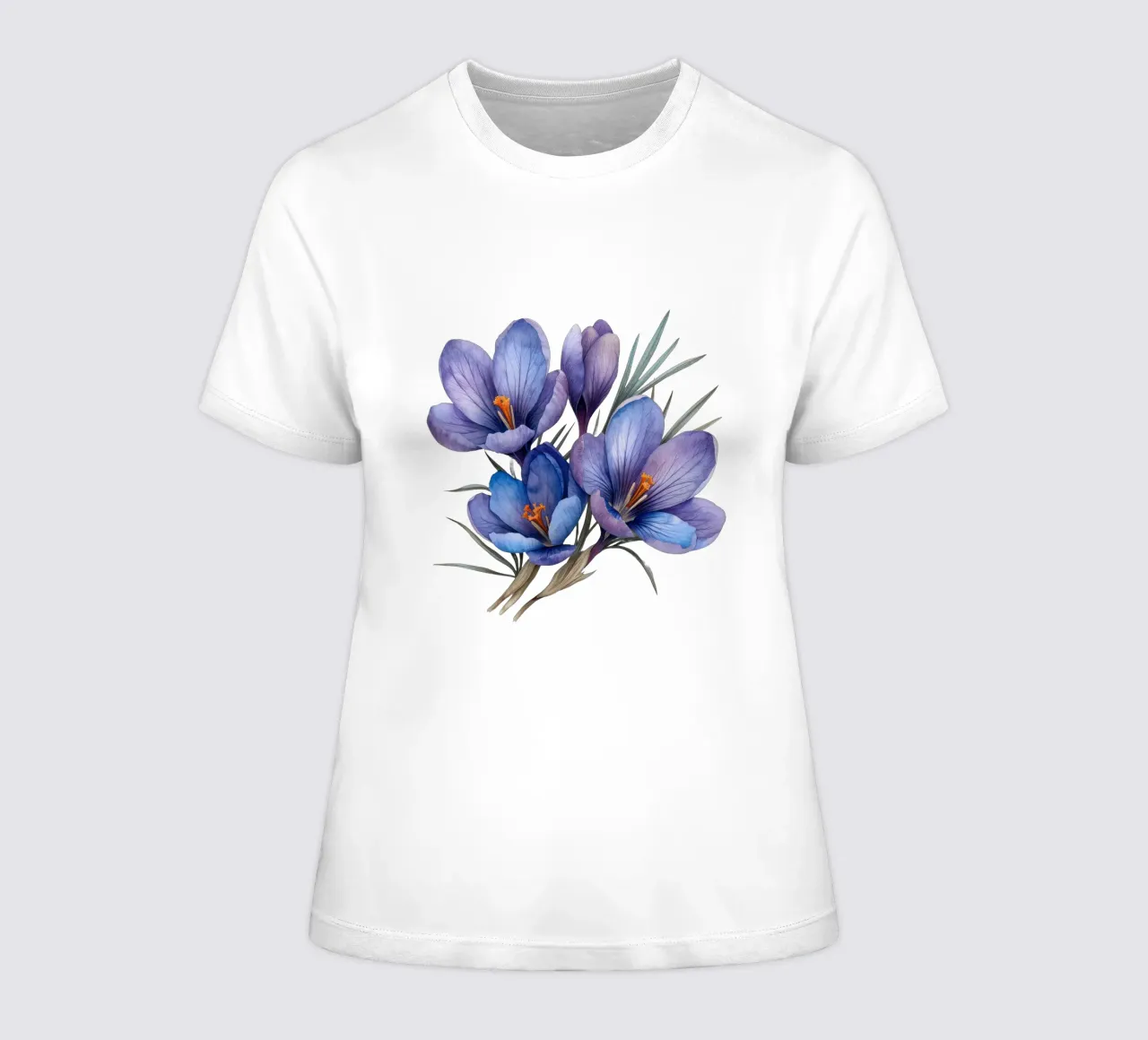 Crocus Flower 3 women's fitted t-shirt by Bold Blooms
