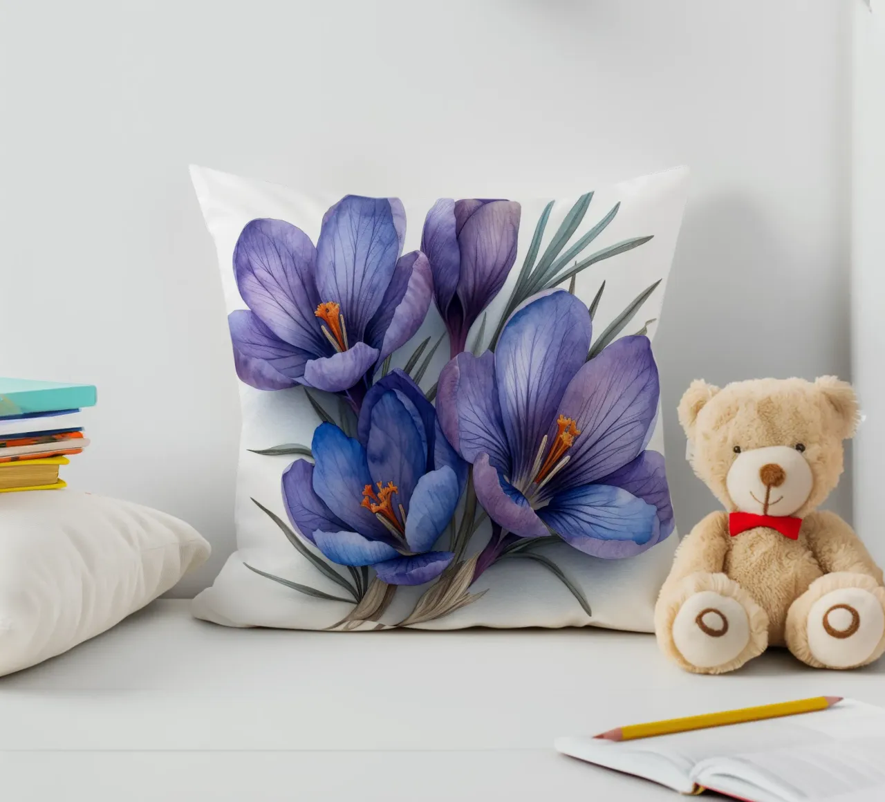 Fiore di croco 3 cuscino da Bold Blooms