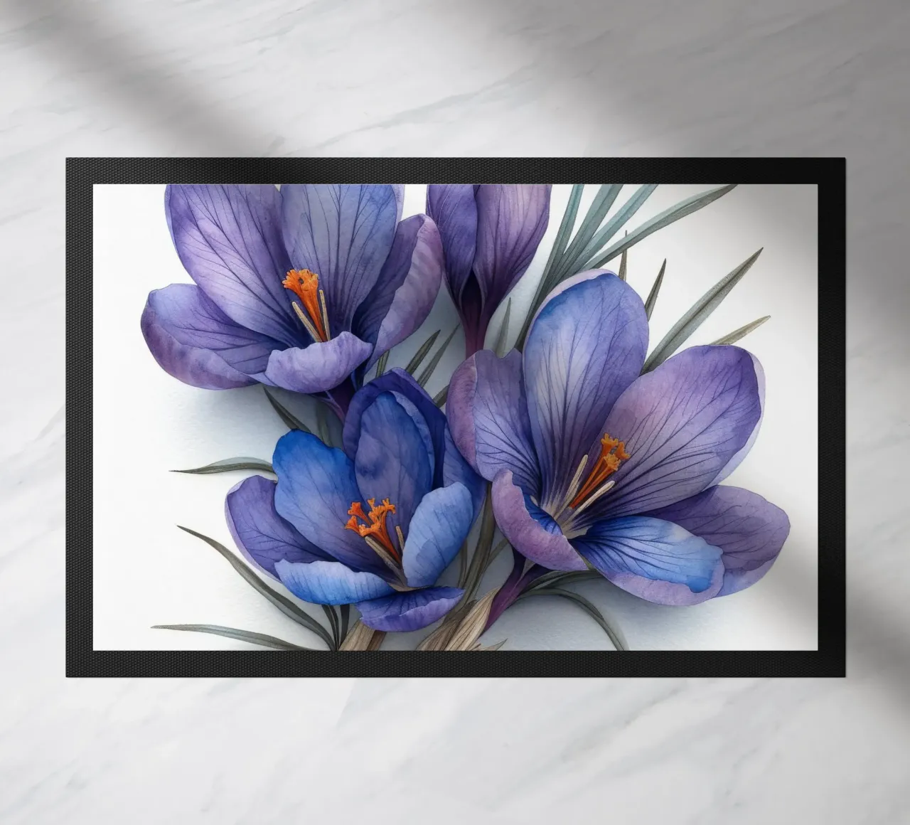 Crocus Flower 3 doormat by Bold Blooms