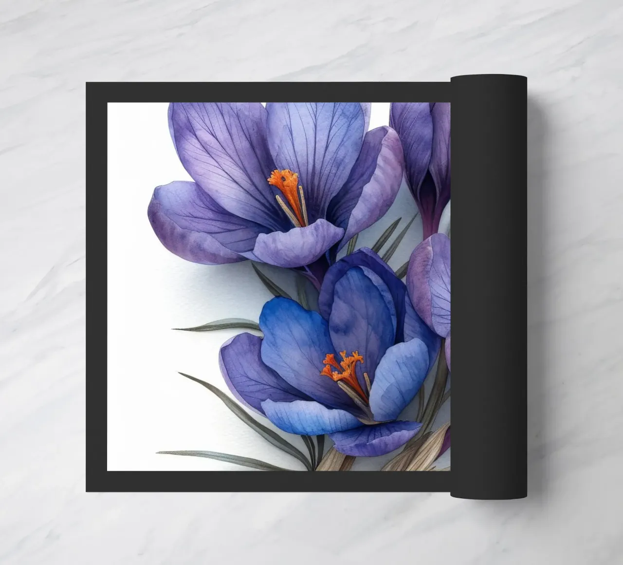 Crocus Flower 3 doormat by Bold Blooms