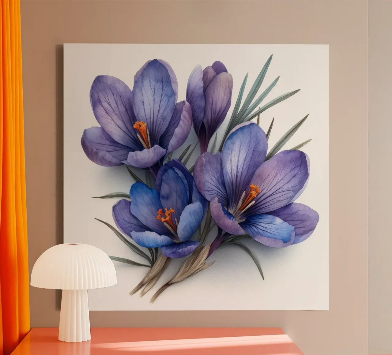 Fiore di croco 3 tela con Cornice a cassetta da Bold Blooms
