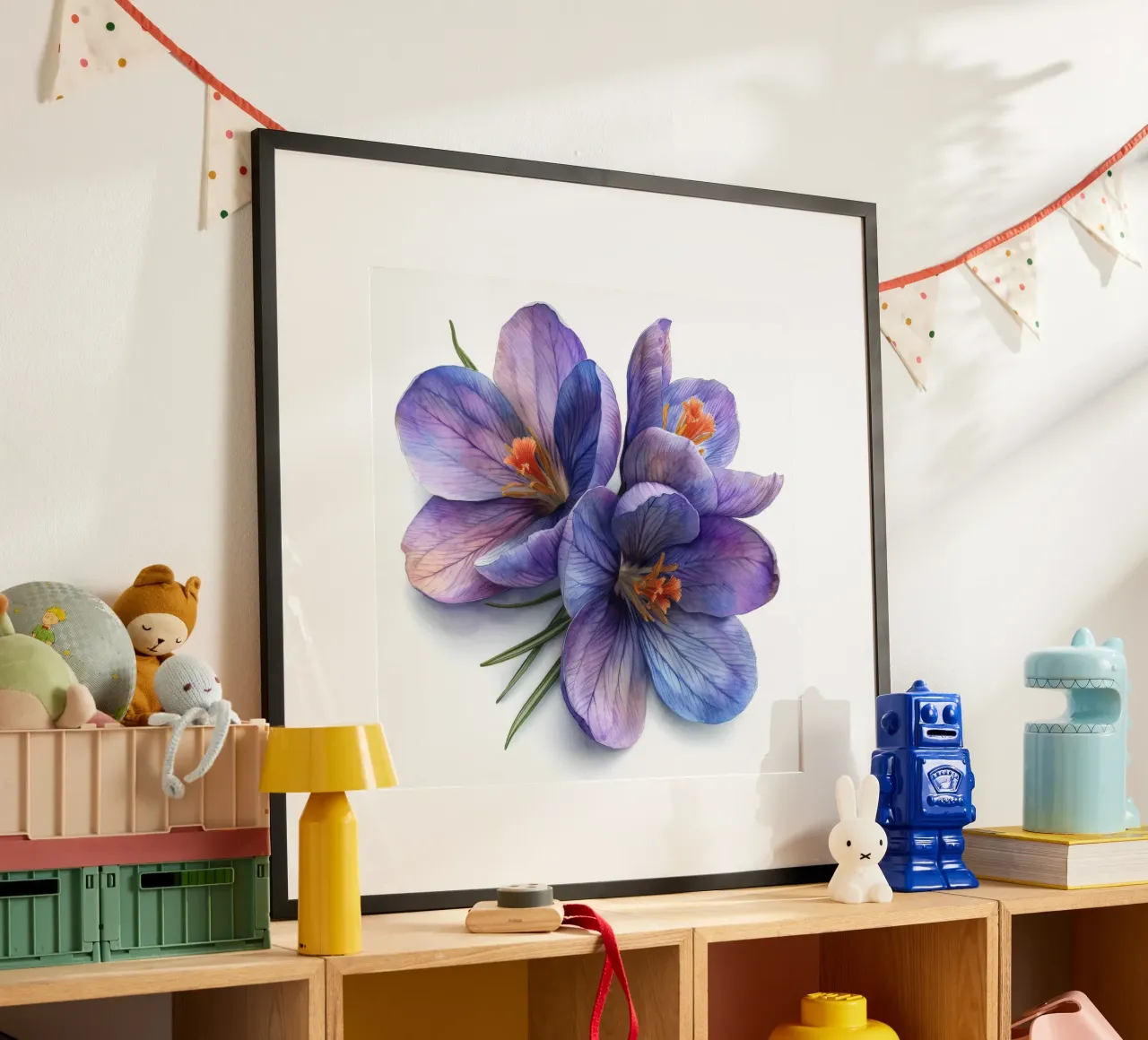Fiore di croco 4 poster con telaio in plastica da Bold Blooms