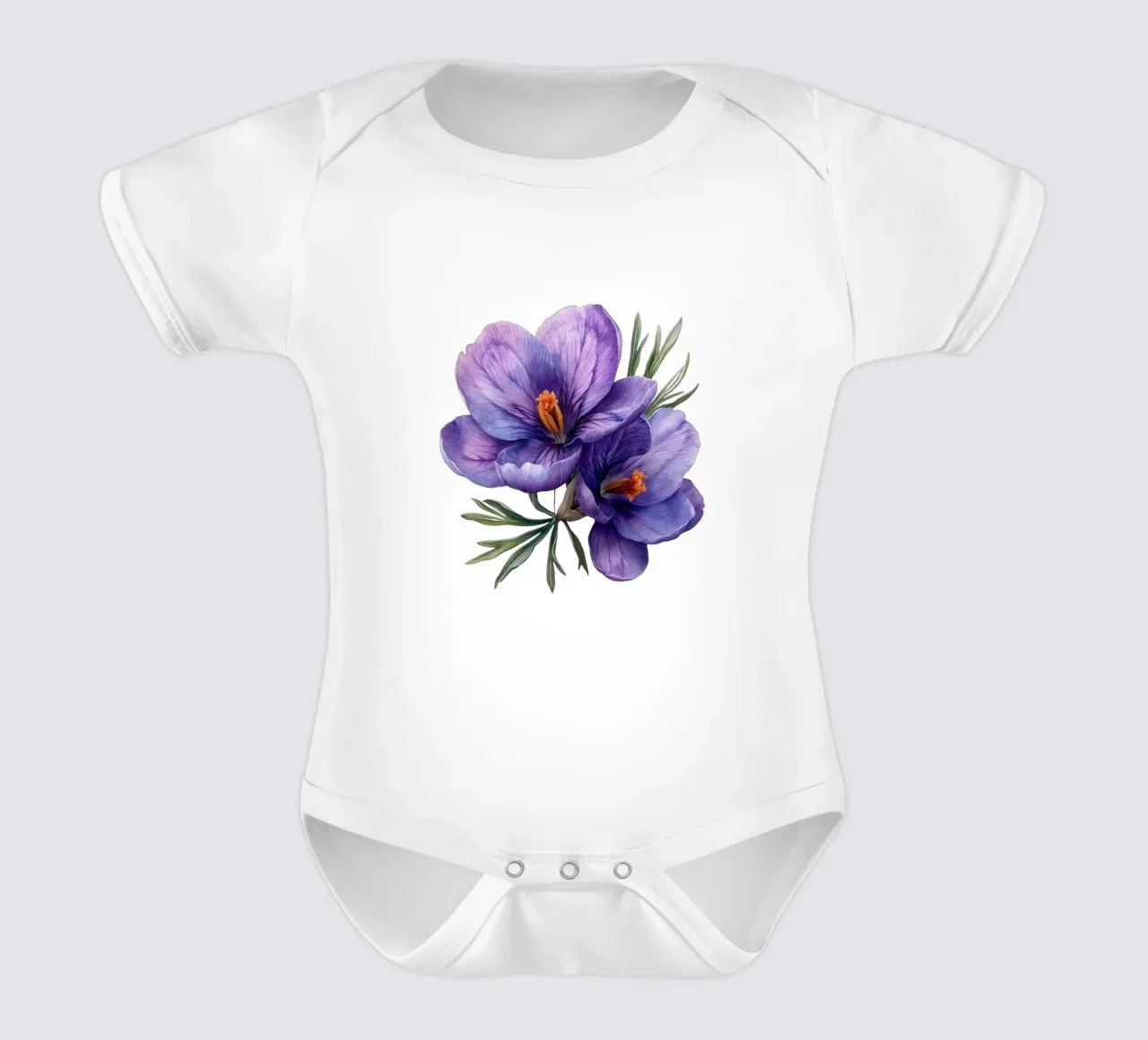 Krokusblüte 1 Kurzarm Babybody von Bold Blooms