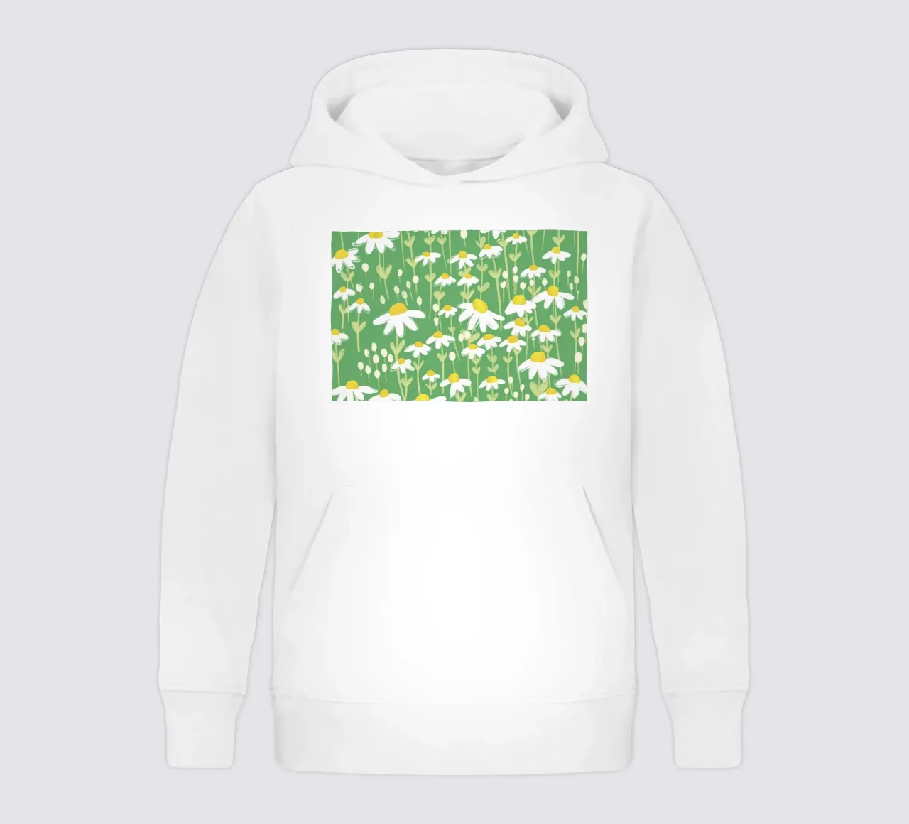 Green chamomile kids hoodie by GigiRosado
